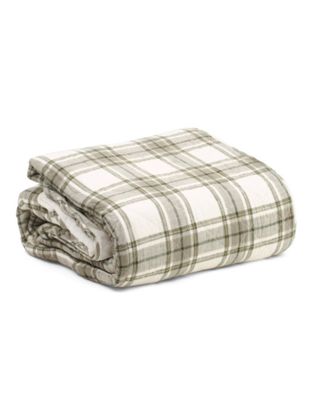 BROOKS BROTHERS Olive and Cream Cotton Plaid Quilt Set - Picture 2 of 2